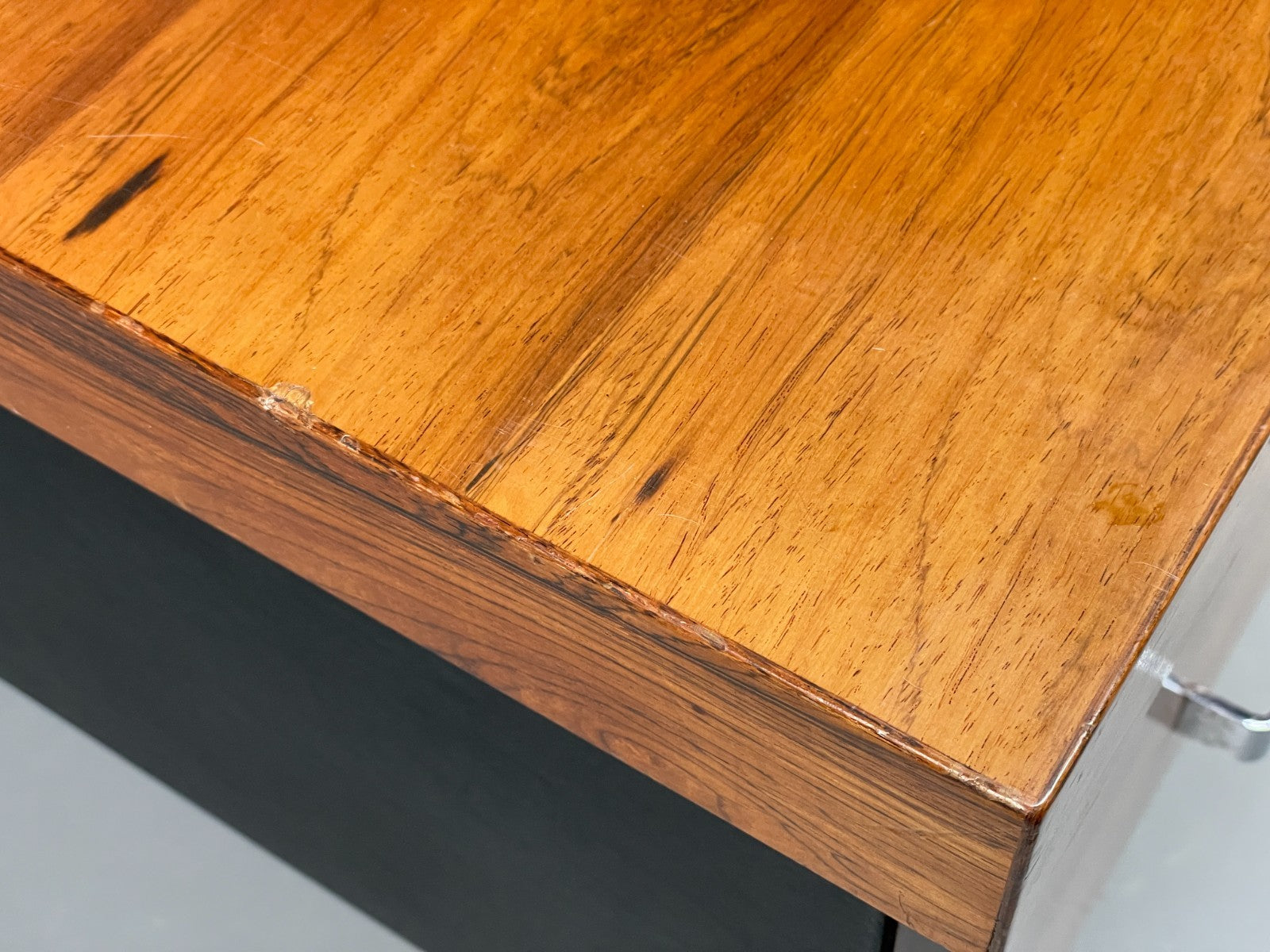 Vintage Gordon Russell Sideboard - Chrome Black Vinyl Mid Century EB10947 MWOO7