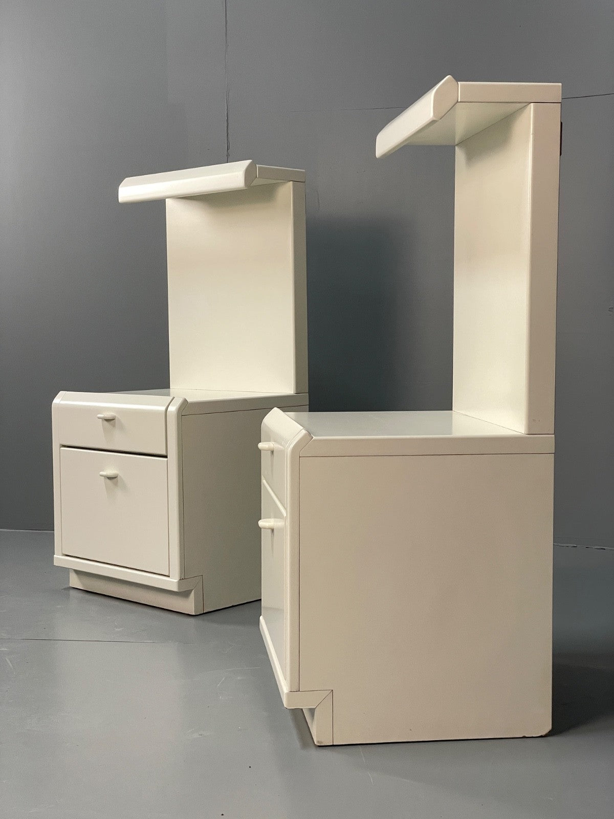 Vintage White Bedside Cabinets Pair By Hulsta Germany Retro 1980s EB11045 MWOO2
