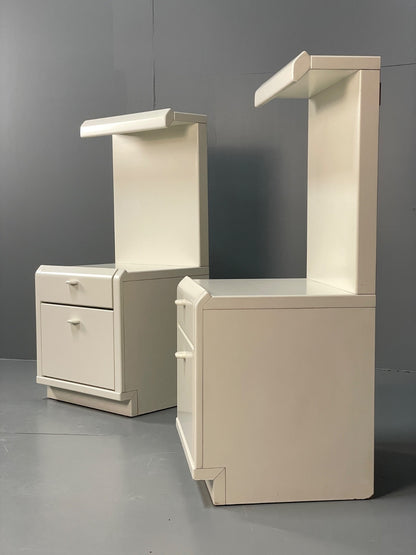 Vintage White Bedside Cabinets Pair By Hulsta Germany Retro 1980s EB11045 MWOO2