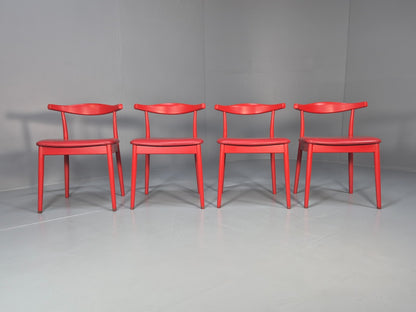 4 Danish Design Dining Chairs in Red Modern Version Wegner Inspired EB10619 MDIN3
