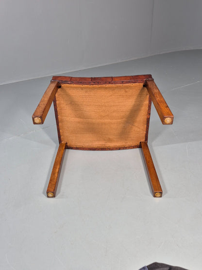 1950s Danish Leather Footstool Mid Century Kaare Klint Style  EB10995 MFOO8