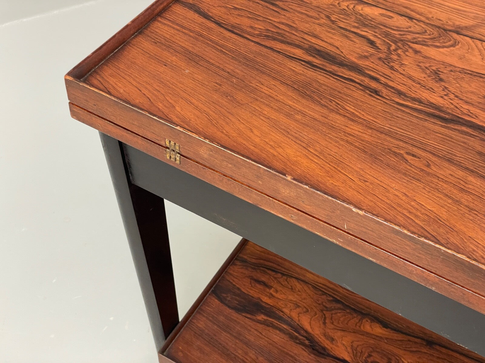 Vintage Danish Card Table Extending Top Felt Lined Mid Century 1960s EB9756 MWOO - UKDK FURNITURE