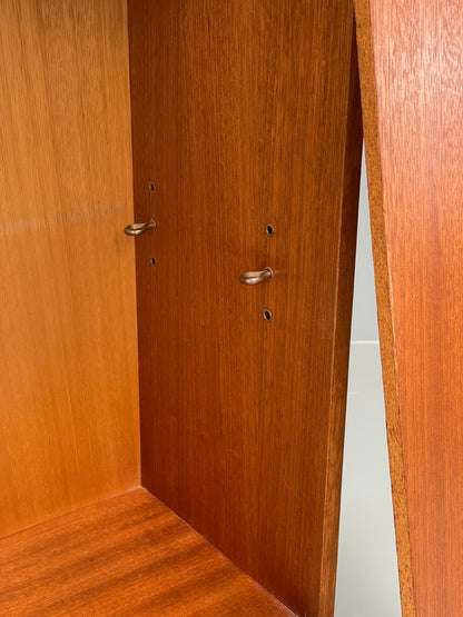 Vintage 1960s Glazed Bookcase Cabinet Teak Shelving Cupboard EB11808 MWOO11