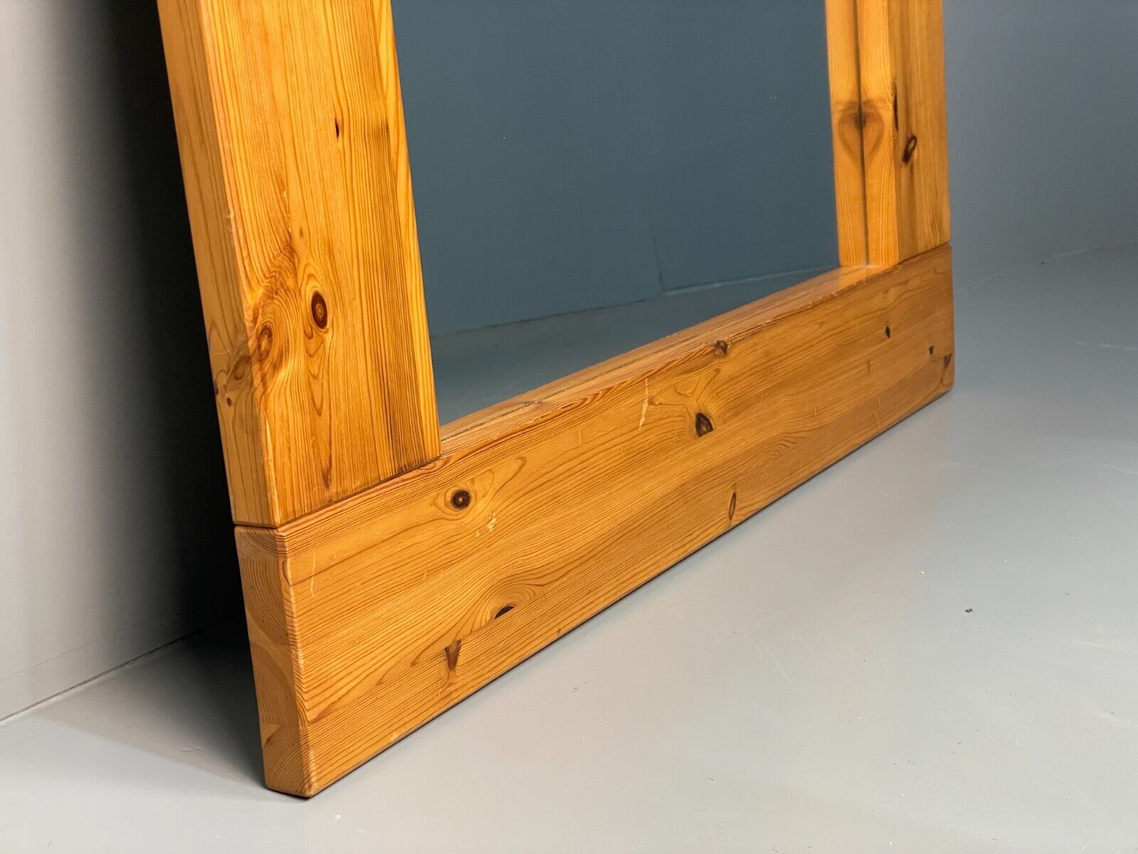 Vintage Danish Large Solid Pine Rectangular Mirror EB8411 MWOO - UKDK FURNITURE