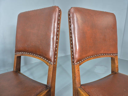 4 1930s Dining Chairs Oak and Rexine British EB11010 VDIN14