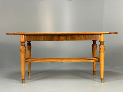 Vintage Walnut Coffee Table - Carved 1960s Magazine Rack Brass EB10874 MWOO2