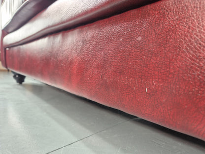 Vintage Vegan Chesterfield Red Vinyl Upholstery EB11665 VCHE11