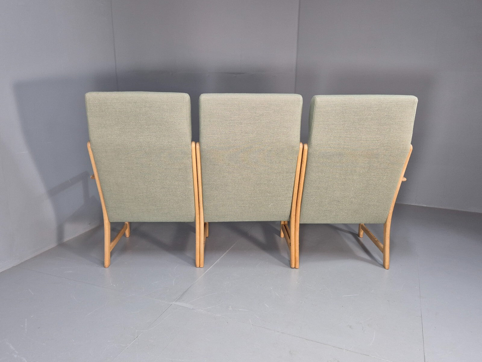 Green Wool and Oak Vintage Danish Sofa 1970s Modern Design Retro EB9263 M3SS - UKDK FURNITURE