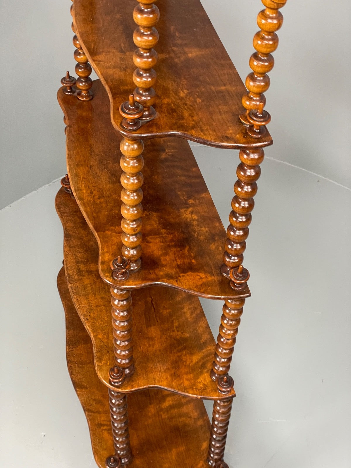 Antique Mahogany Whatnot Shelving Unit Bobbin Turned Tiered EB11197 MWOO21