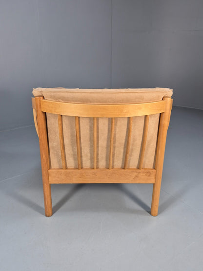 Nielaus and Jeki Vintage Danish Lounge Chair Curved Beech Frame MCM EB9309 MNOR - UKDK FURNITURE