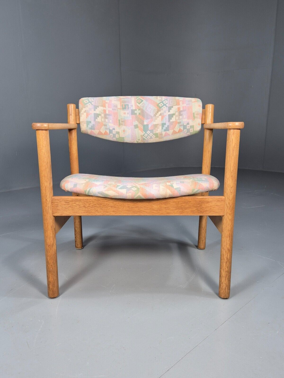 Vintage Danish Elbow Chair Oak Frame FDB Mobler Jorgan Baekmark MCM EB8896 VDIN - UKDK FURNITURE