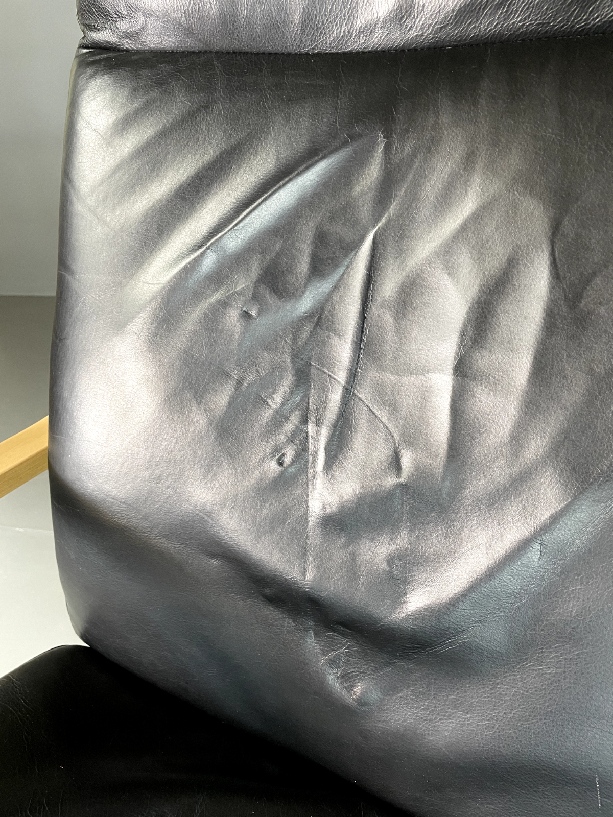 Vintage Danish Lounge Chair Black Leather Bentwood 1980s Retro EB6089 MBEN9