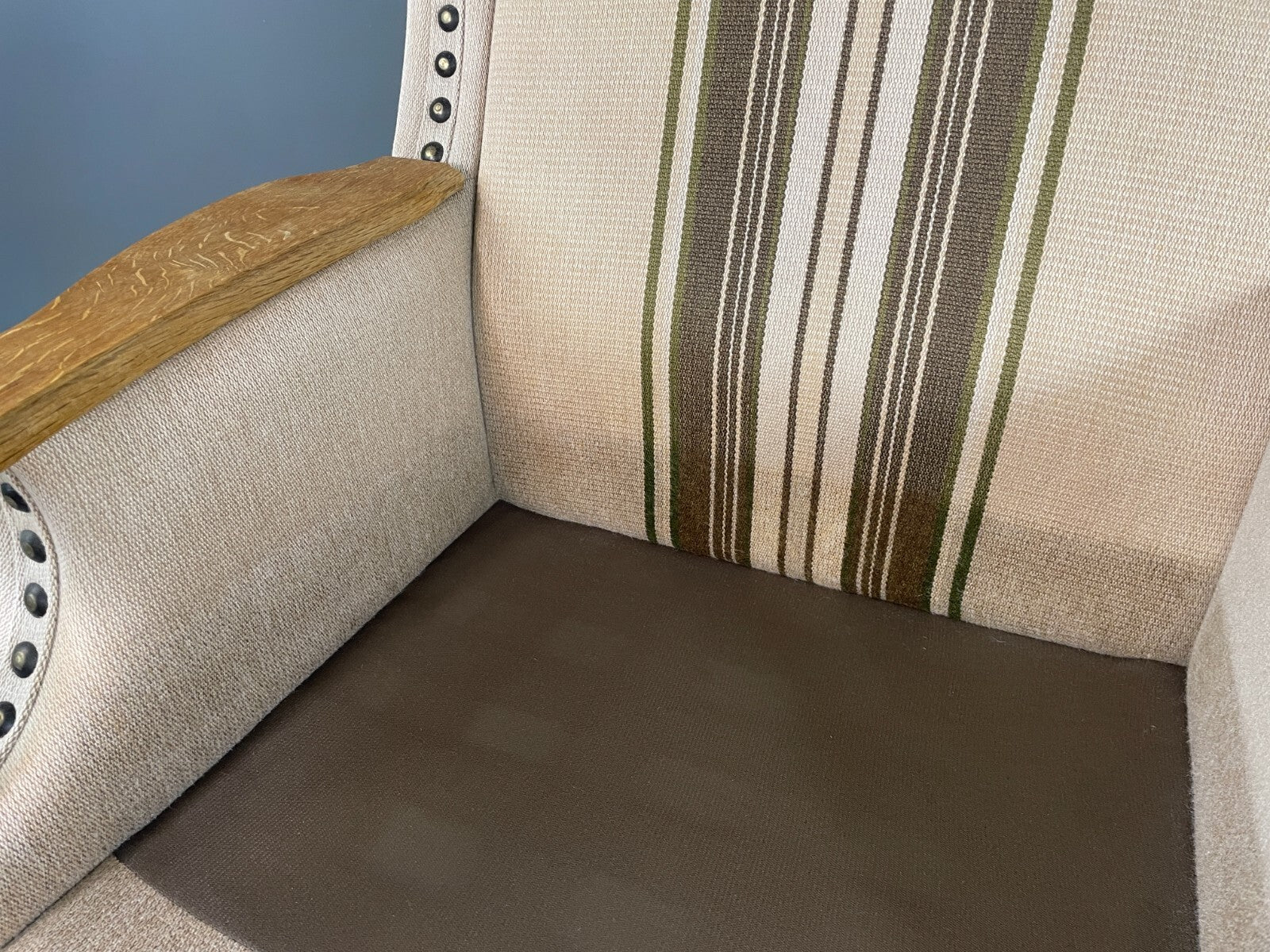 2 Danish Lounge Chairs Oak Frame Cream Wool Kjaernulf Vintage Retro EB6689 MNOR7