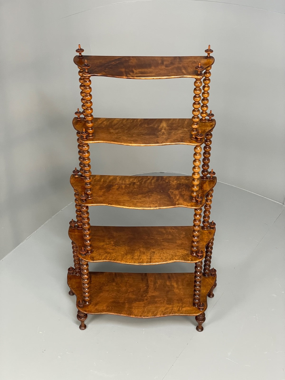 Antique Mahogany Whatnot Shelving Unit Bobbin Turned Tiered EB11197 MWOO4