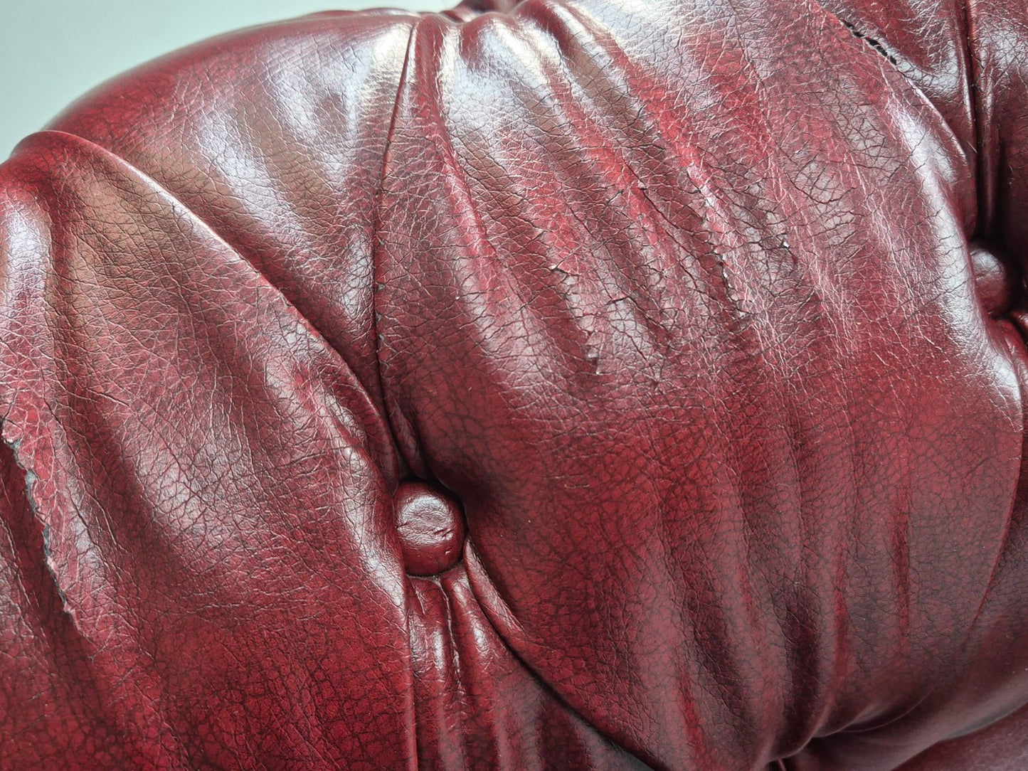 Vintage Vegan Chesterfield Red Vinyl Upholstery EB11665 VCHE21