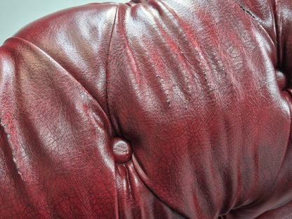 Vintage Vegan Chesterfield Red Vinyl Upholstery EB11665 VCHE21