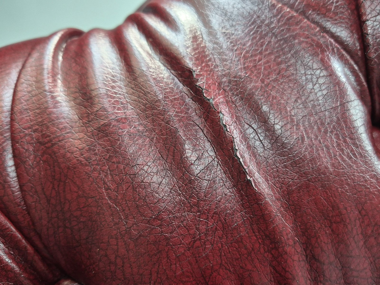 Vintage Vegan Chesterfield Red Vinyl Upholstery EB11665 VCHE22