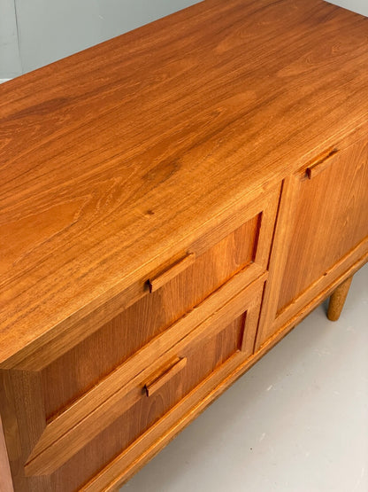 Vintage Danish Teak Sideboard By Omann Jun Drawers Shelving Retro EB9815 MWOO - UKDK FURNITURE