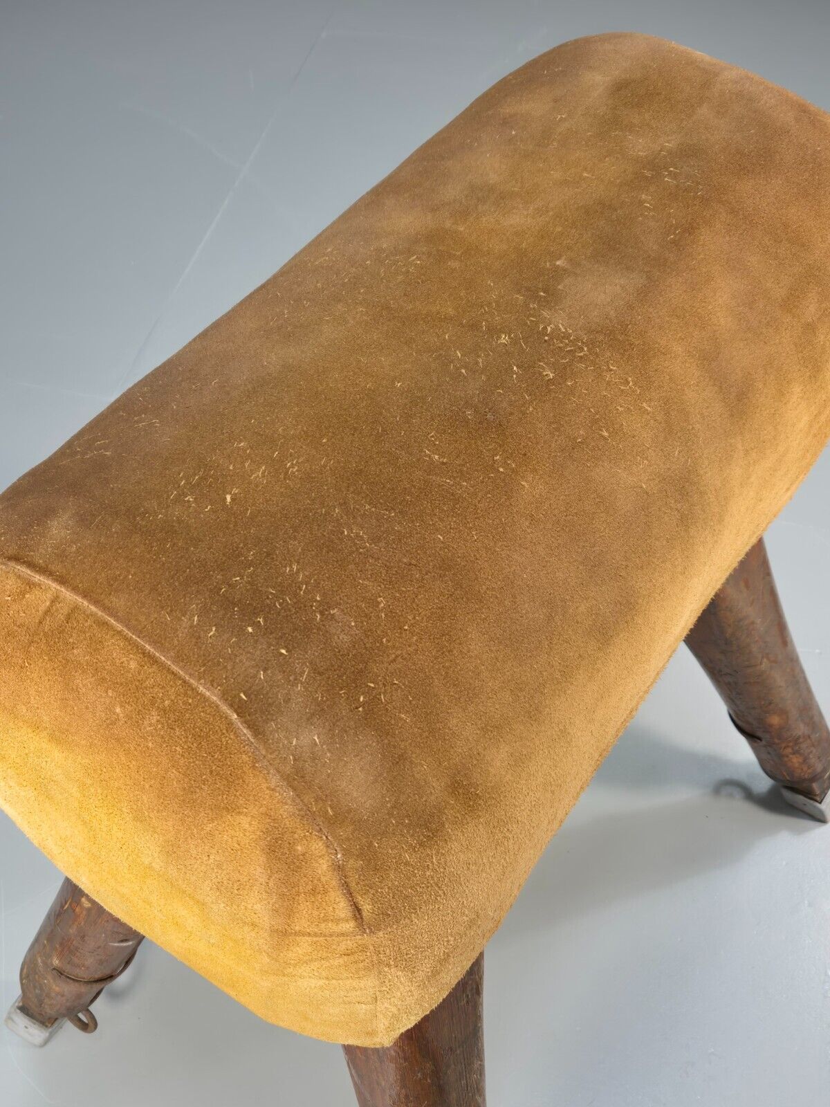 Vintage Pommel Horse 1950s Suede Pine Industrial Retro EB8863 VWOO - UKDK FURNITURE