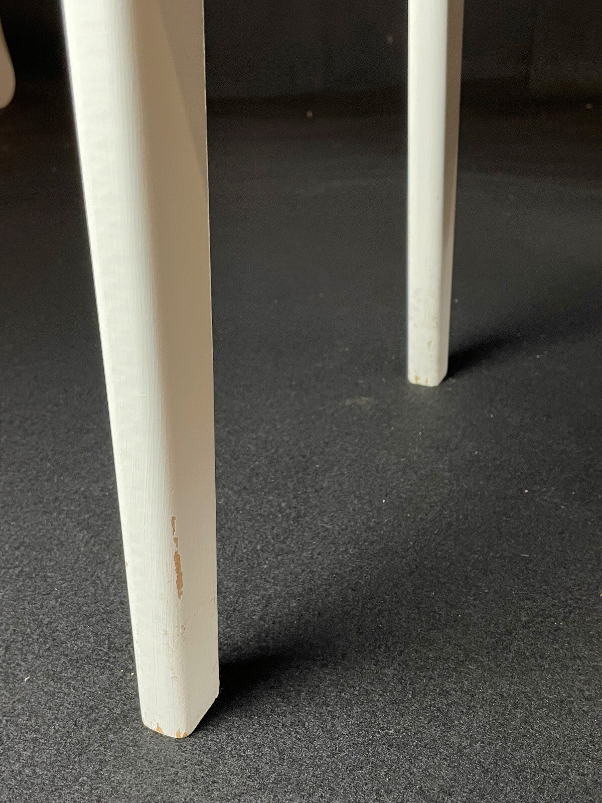 British White Vinyl Footstool with White Frame Mid-Century Modern EB4111 MFOO5