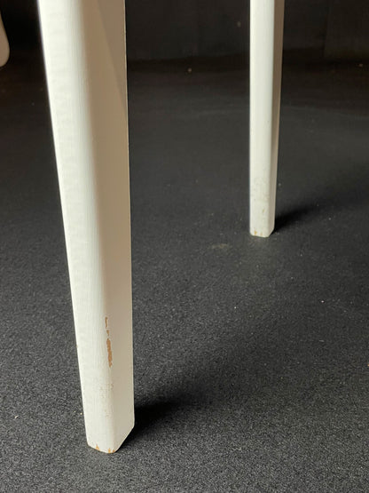 British White Vinyl Footstool with White Frame Mid-Century Modern EB4111 MFOO5