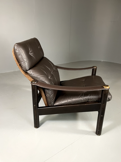 Vintage Danish Lounge Chair Brown Leather Jeki Gehl Retro MCM EB6082 MNOR6