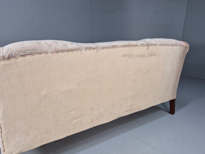 Vintage Danish Pink Cut Floral Velour Cottage Settee 1930s Antique  EB9563 V3SS15