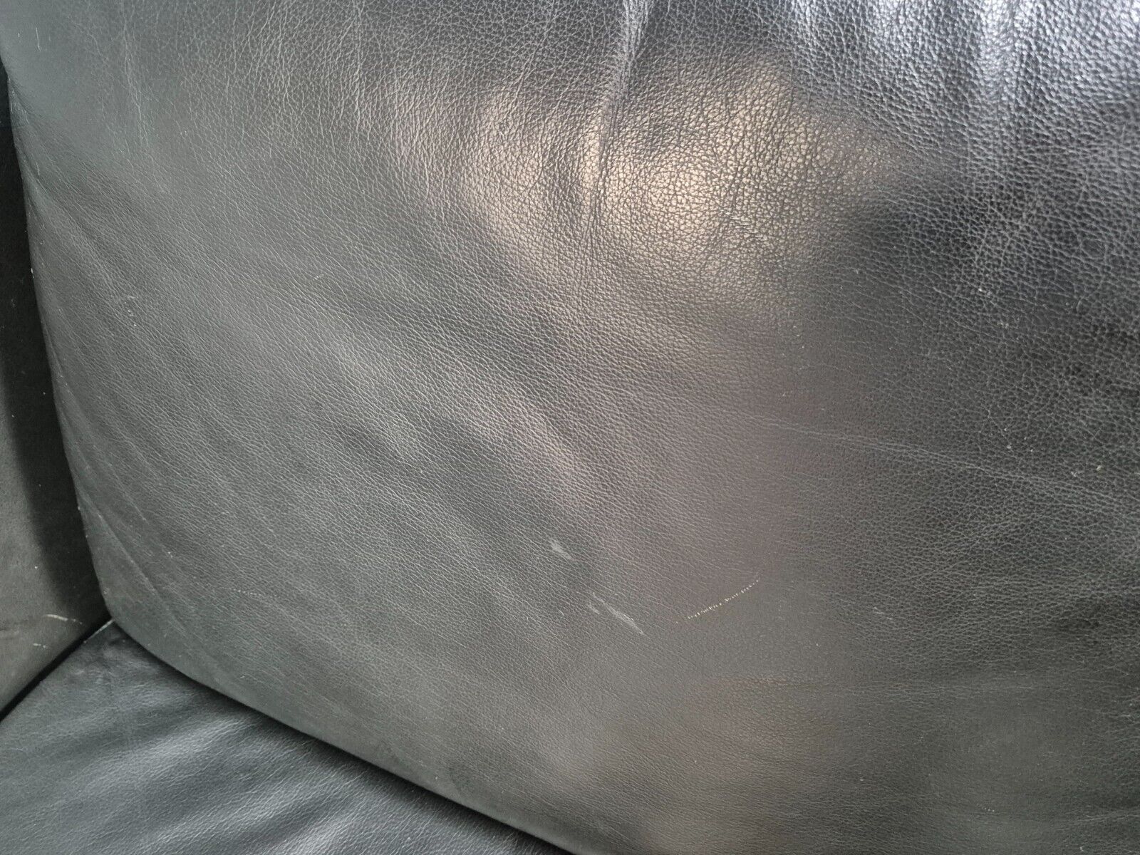 Vintage Danish 2 Seat Sofa Black Leather Mogensen Style Retro MCM EB8615 M2SS - UKDK FURNITURE