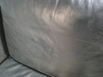 Vintage Danish 2 Seat Sofa Black Leather Mogensen Style Retro MCM EB8615 M2SS - UKDK FURNITURE