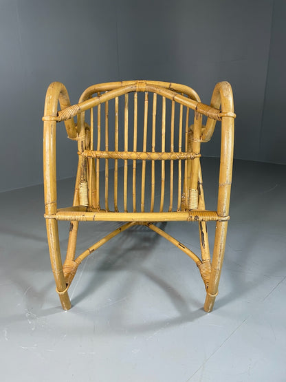 Vintage Cane Rocking Chair Floral 1970s Retro EB6413 VBER14