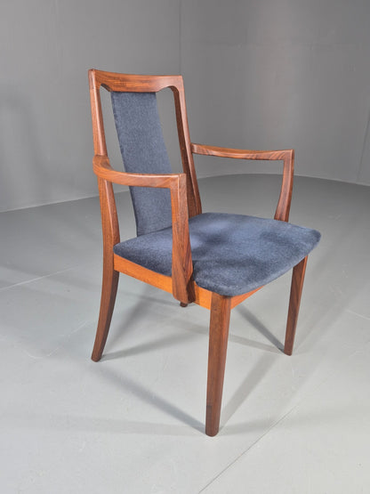 Vintage G plan Carver Chair 1980s Retro Teak Blue Velour EB11526 MDIN4