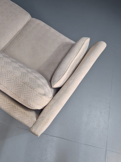 Vintage 2 Seater Sofa Retro Danish Cream Patterned Fabric EB10516 M2SS15