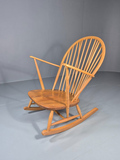 Vintage Ercol Rocking Chair Model 315 Grandfather Chair Blonde Wood EB11273 MNOR0