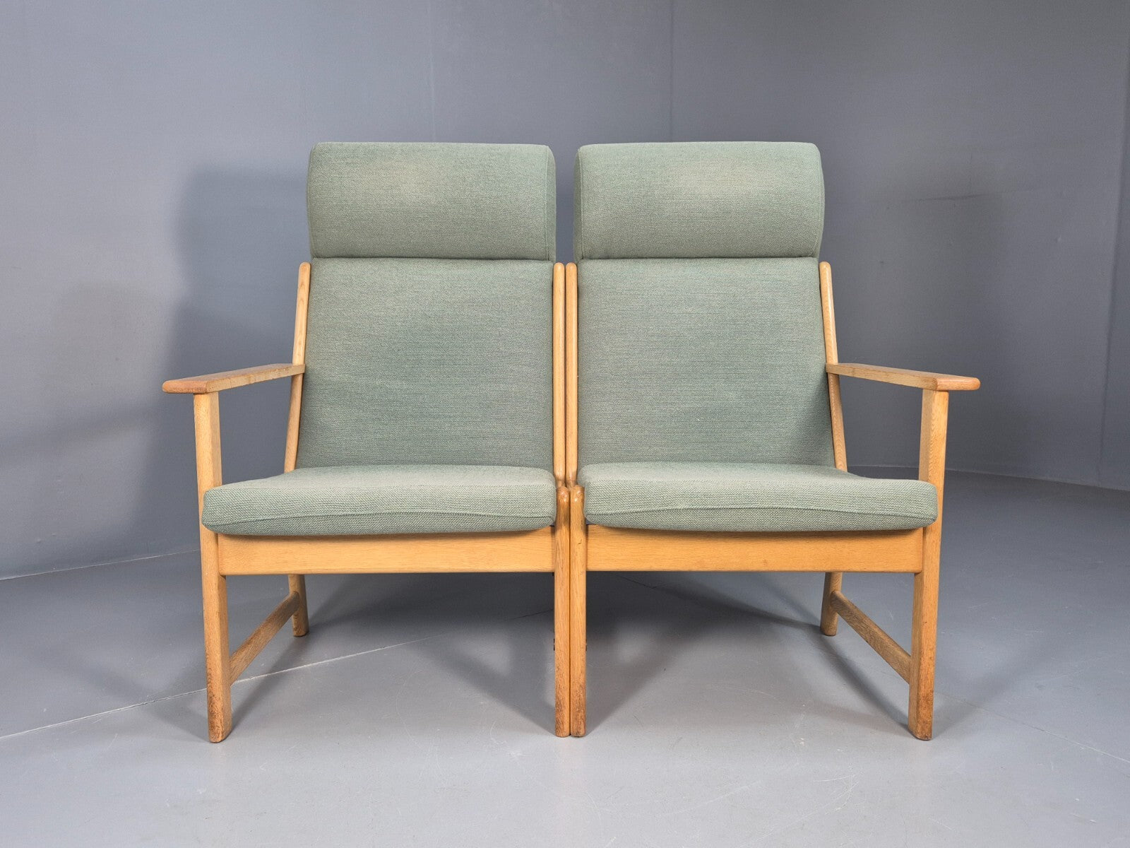Modular 2 Seater Sofa Light Green Hans Wegner Style Vintage Danish EB9262 M2SS - UKDK FURNITURE