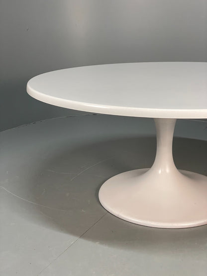 Vintage Round Coffee Table White Fibreglass 1970s Tulip Style EB11238 MWOO5
