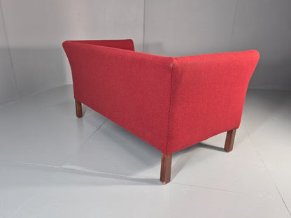 Vintage Danish Two Seater Sofa Mid Century Modern Retro Red Wool EB11363 M2SS13