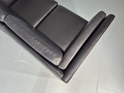 Vintage 2 Seater Settee Danish Retro Black leather and Vinyl EB11640  M2SS12