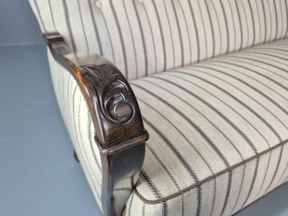 1950s Three Seater Settee Vintage Danish Cream and Grey Retro Deco EB11351 V3SS13