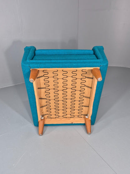 Vintage Swedish Lounge Chair 1960s Retro Dux Mid Century Blue Wool  EB11104 MNOR11