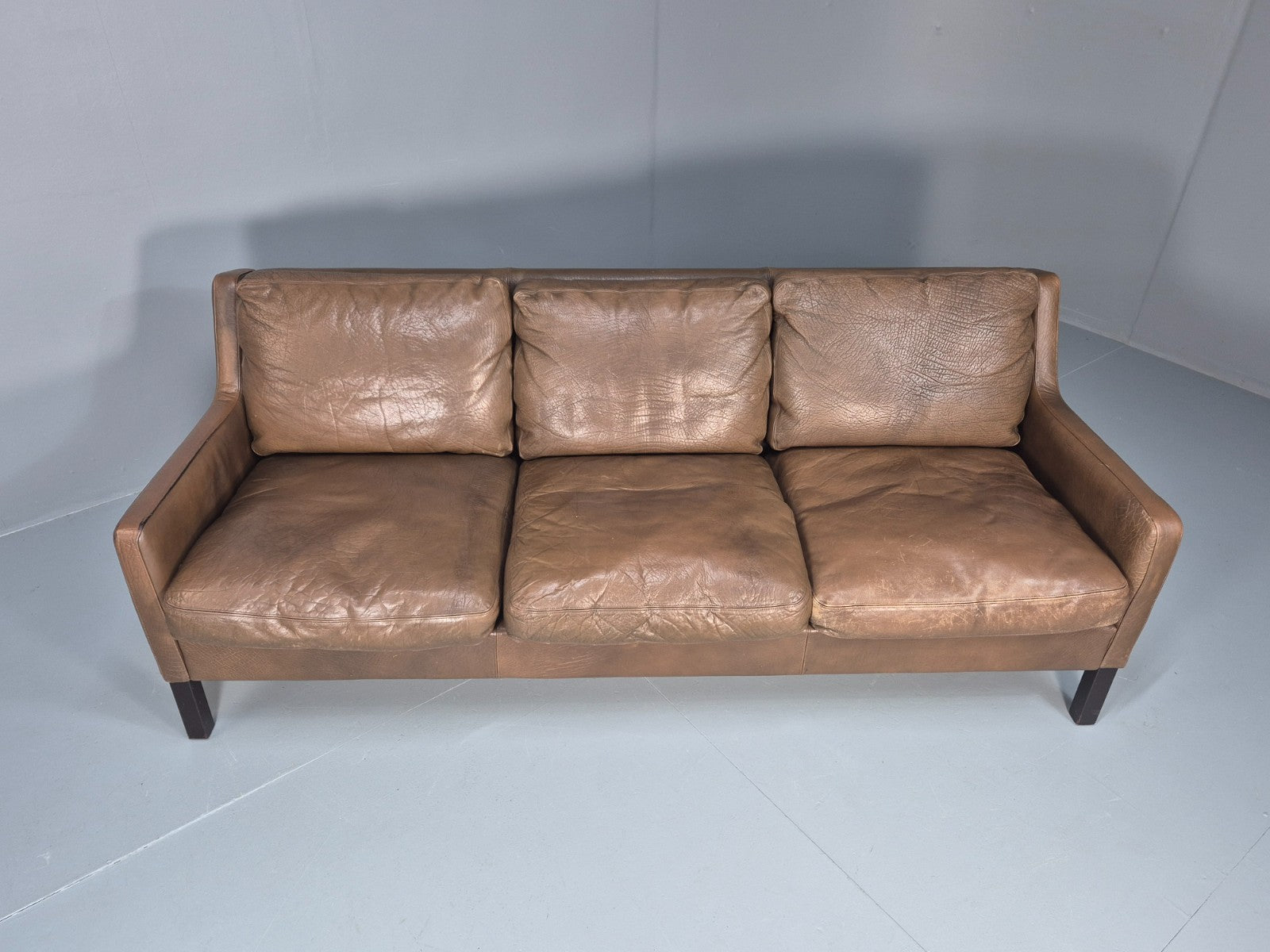 1970s Three Seater Danish Settee Vintage Mogensen Style Leather MCM EB10634 M3SS4