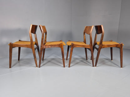 4 Vintage Danish Farso Stolefabrik Walnut Orange 19060s MCM EB9537 MDIN - UKDK FURNITURE