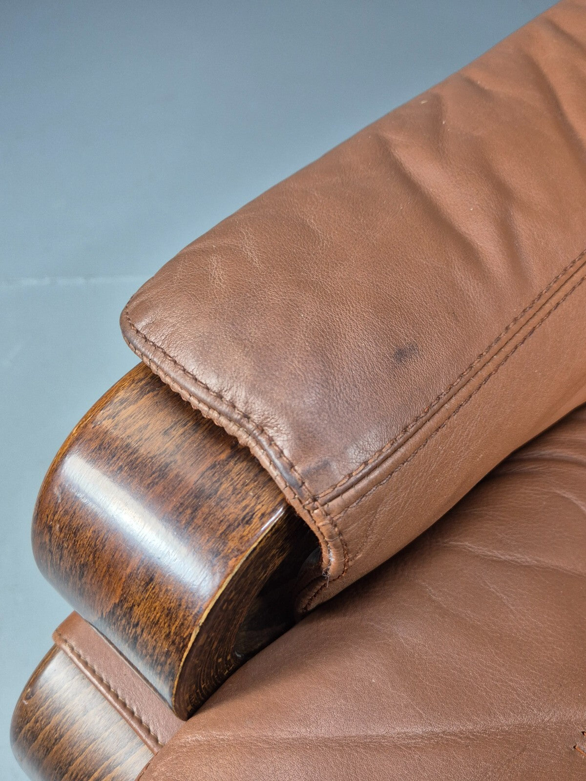 Vintage Skippers Apollo Brown Leather Bentwood Lounge Chair Danish EB9306 MBEN - UKDK FURNITURE