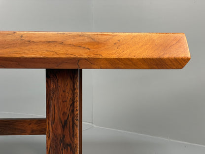 Vintage Danish Coffee Table - 1960s Mid Century Shaped Solid Legs EB11182 MWOO6