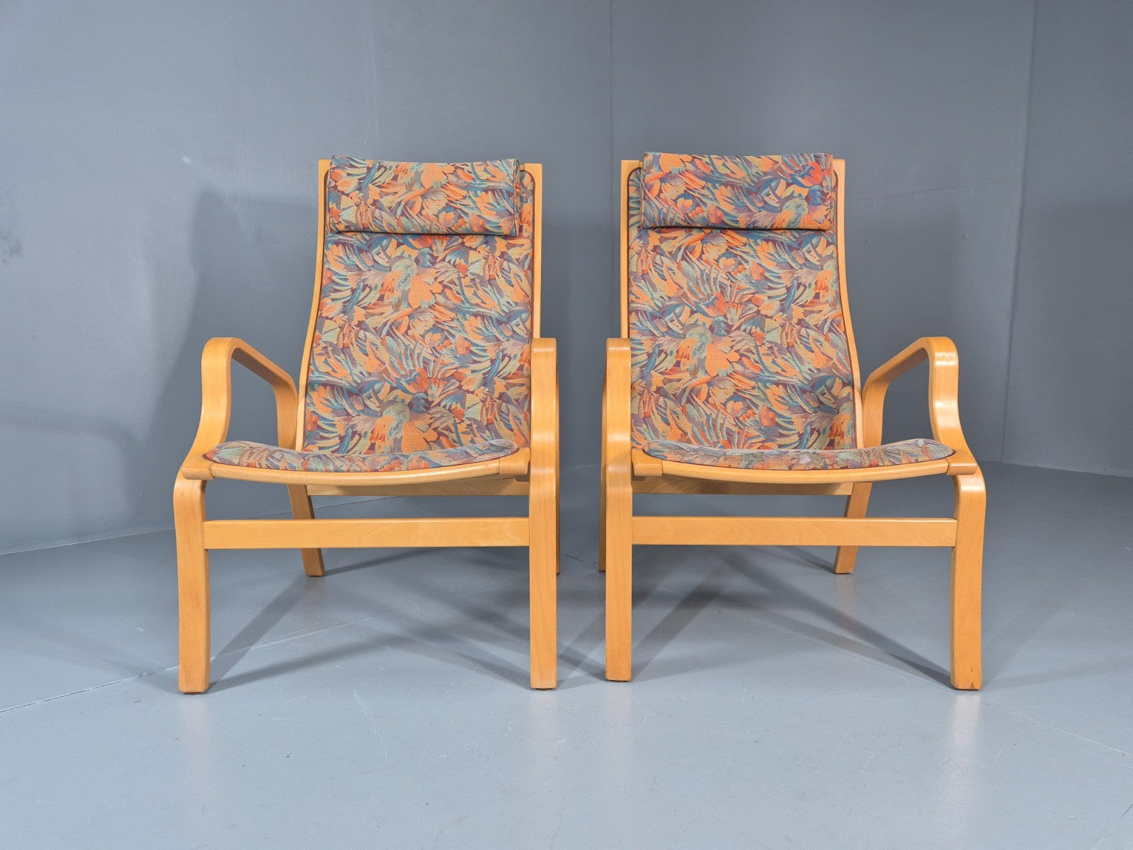 2  Vintage Bentwood Lounge Chairs Finn Ostergaard 1980s Retro MCM EB111339 MBEN4