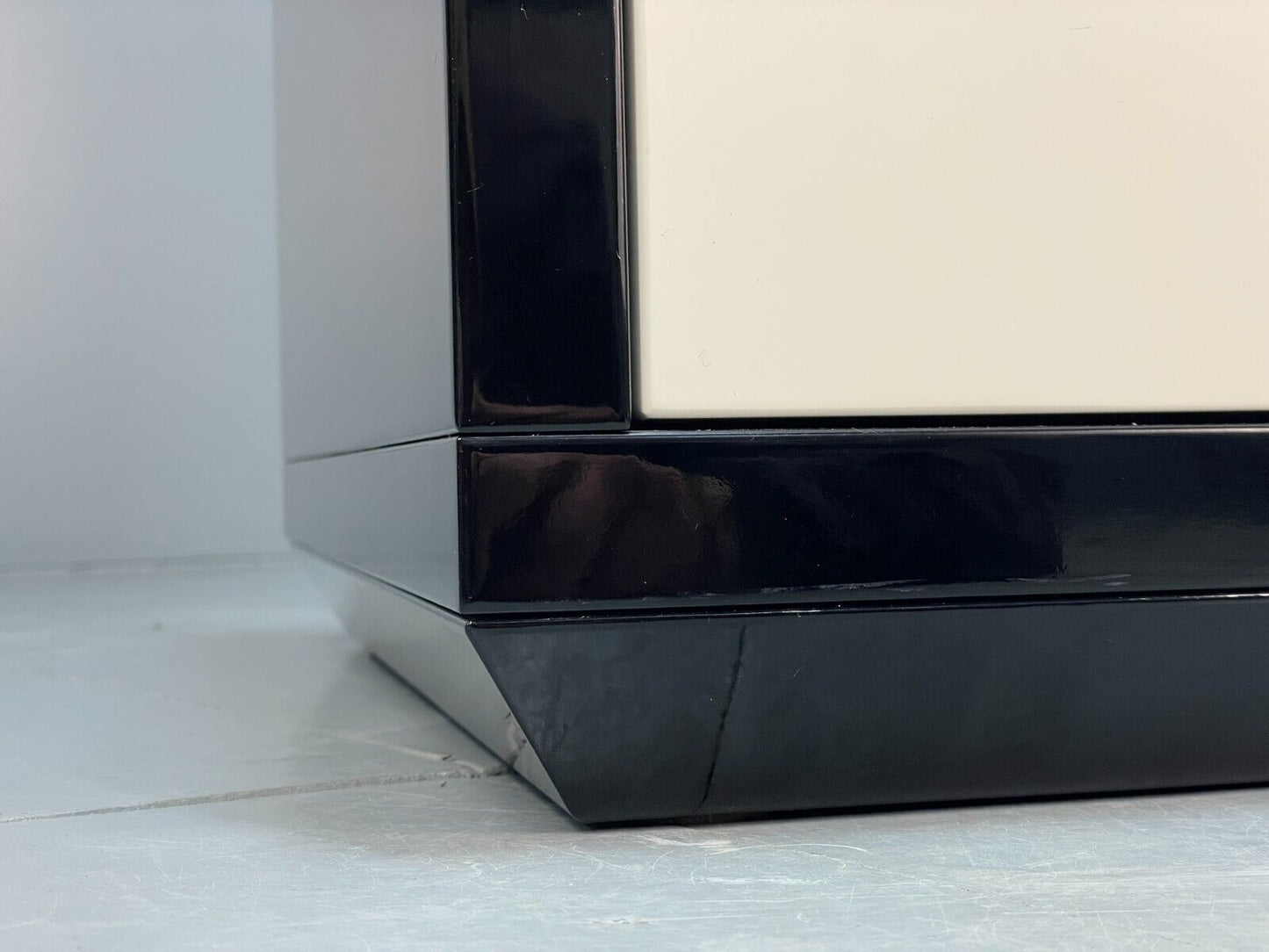 Modern Italian Gloss Black Low Double Drawer Unit EB8662 MWOO - UKDK FURNITURE
