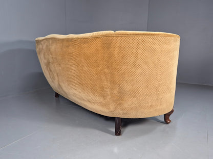 Vintage Danish Banana Sofa Gold Velour Carved Legs 1920s Antique Eb8055 V3SS15