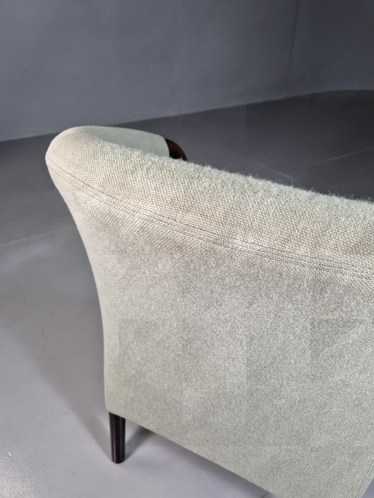 Vintage Danish Lounge Chair Green Faux Suede Stouby 1980s MCM Retro EB7185 MNOR13