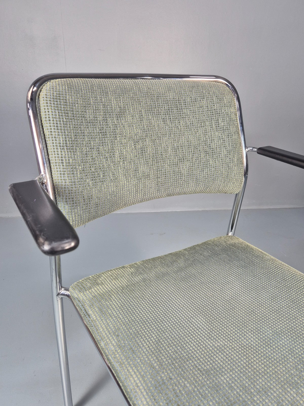 6 1980s Retro Stacking Chairs Chrome Frame Swedish Design Retro MCM EB10606 MSTA15