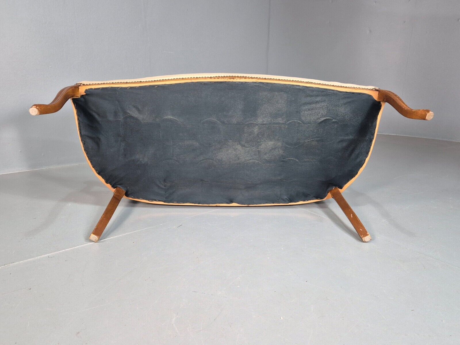 Vintage Danish 2 Seat Open Arm Sofa French Regency Style Embroidery EB8074 V2SS - UKDK FURNITURE