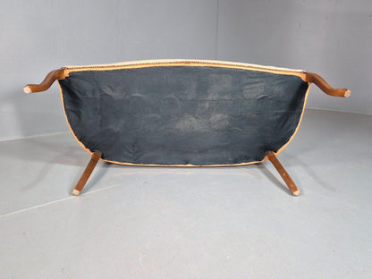 Vintage Danish 2 Seat Open Arm Sofa French Regency Style Embroidery EB8074 V2SS - UKDK FURNITURE